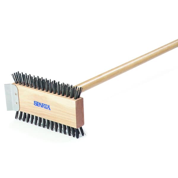 Carlisle 30.5 in. Carbon Steel Broiler Cleaning Brush with Scraper (Case of 6)