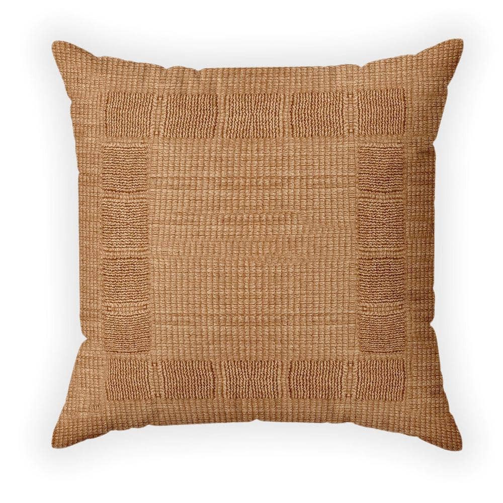 18 in. x 18 in. Woven Outdoor Coral Recyled Polyester Throw Pillow