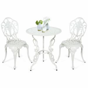 3-Pieces Cast Aluminum Patio Table Chairs Furniture Bistro Se