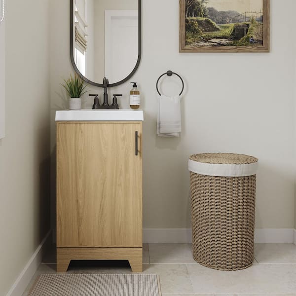 Pinecreek 18.5 in. Single Sink Freestanding Sunlit Bath Vanity with White Cultured Marble Top (Assembled)