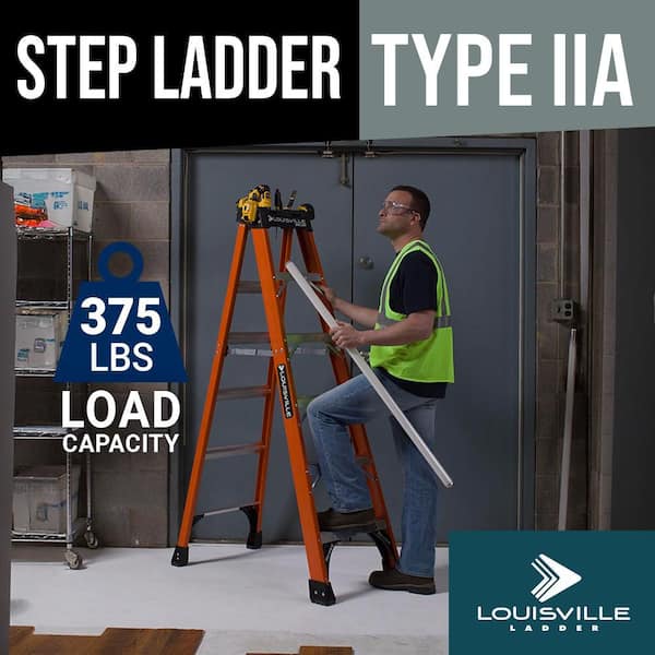 12 ft. Fiberglass Step Ladder with 375 lbs. Load Capacity Type IAA Duty Rating