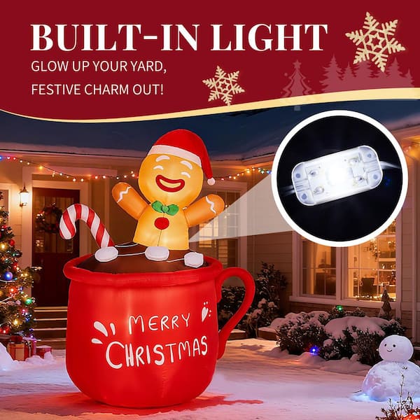 クリスマス man Karl home 4.7 ft. x 6.4 ft. Lighted Christmas Inflatable