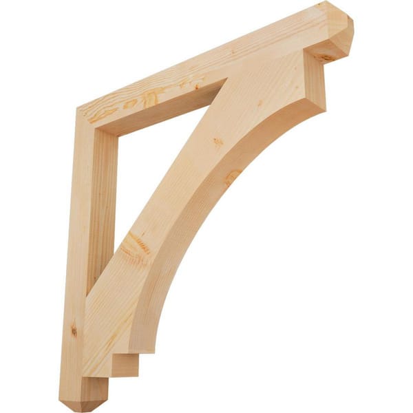 Ekena Millwork 3.5 in. x 38 in. x 38 in. Douglas Fir Imperial Craftsman Smooth Bracket