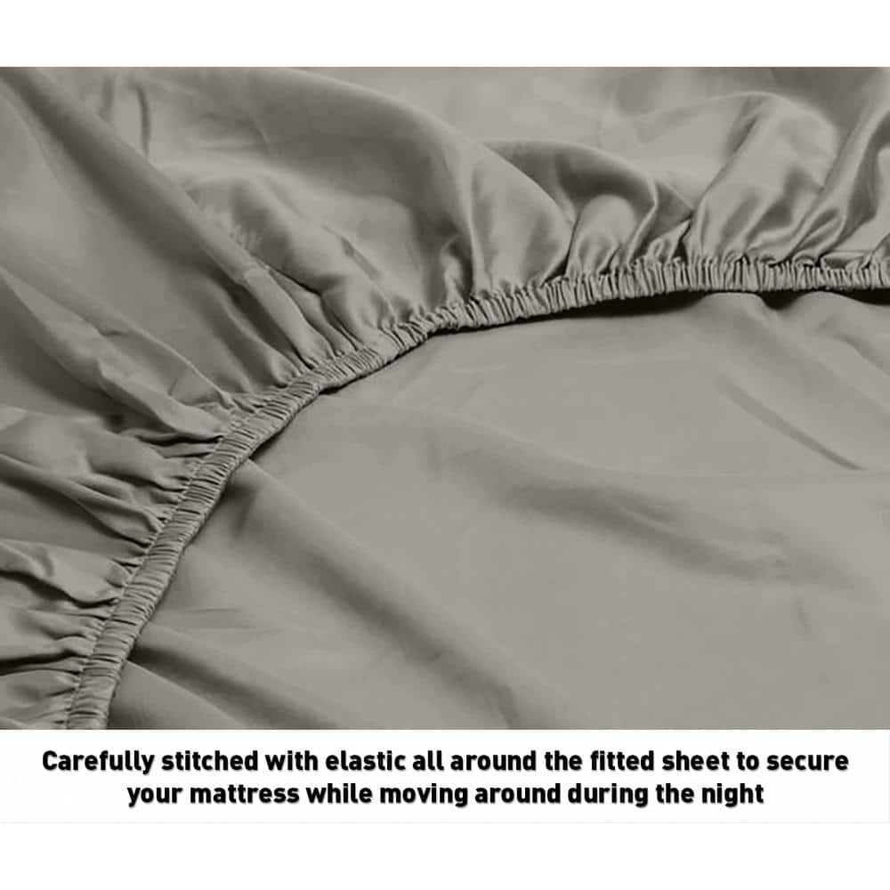 Gray Twin Egyptian Cotton 1000-Thread Count Sheet Set