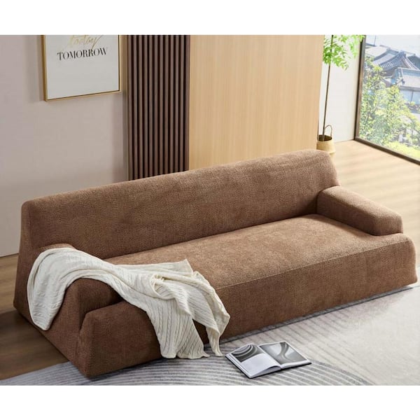 wetiny 40.94 in. Fabric Sectional Sofa in. Camel