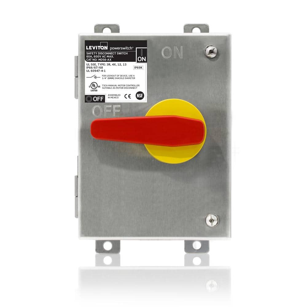 Leviton 60 Amp 600-Volt 304 Stainless Steel Non-Fused Powerswitch