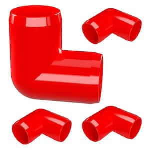 1 in. Furniture Grade PVC 90-Degree Elbow in Red (4-Pack)