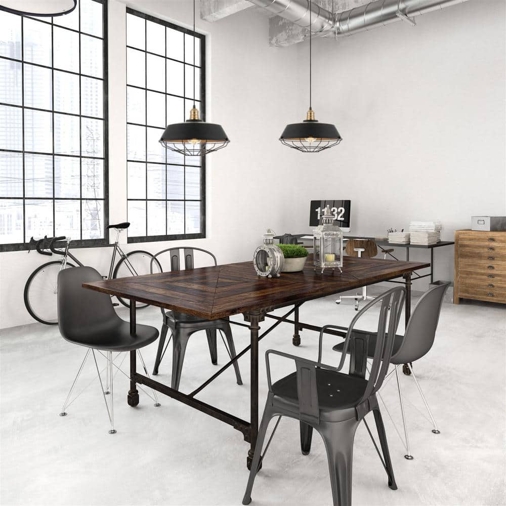 Jaxon 14" Black and Brass Industrial Farmhouse Pendant Light