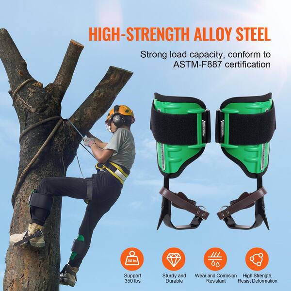 JATCSG Upgrade Cowhide Tree Climbing Spikes, Adjustable Tree Climbing Gear With
