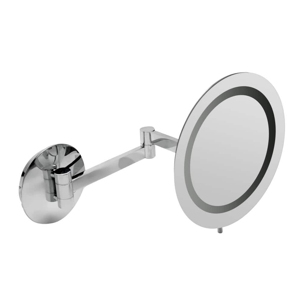 Elegant Polished Chrome 15.5" LED Lighted Wall Mount Magnifying Mirror