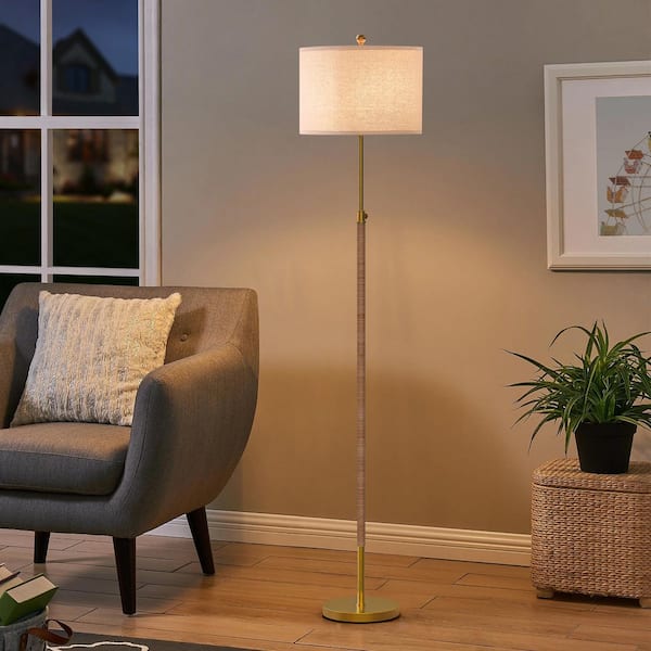 70 in. Brass Vintage 1-Light Standard Living Room Bedroom Reading Standing up Floor Lamp Corner Tall Lights