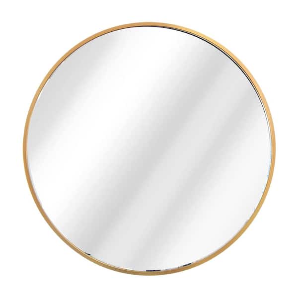 Unbranded 20 in. H x 20 in. W Modern Round Black Metal Frame Wall Mirror
