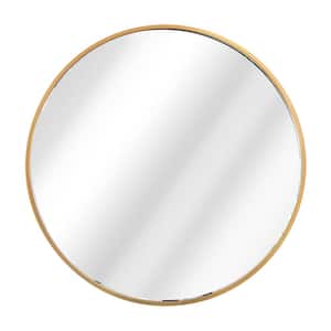 31.5 in. H x 31.5 in. W Modern Round Gold Metal Frame Wall Mirror