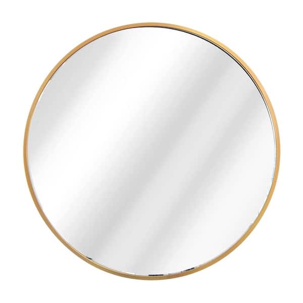 Unbranded 20 in. H x 20 in. W Round Gold Metal Frame Wall Mirror
