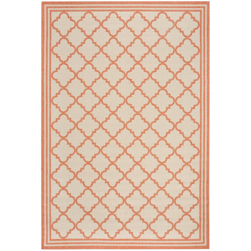 Linden Cream/Rust 5 ft. x 8 ft. Border Geometric Trellis Area Rug price history on PriceWatchPro
