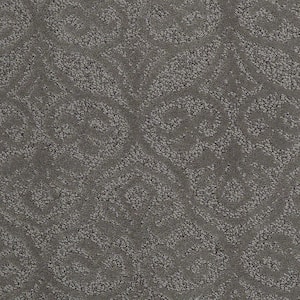 Perfectly Posh - Carbon Copy - Gray 43 oz. Nylon Pattern Installed Carpet