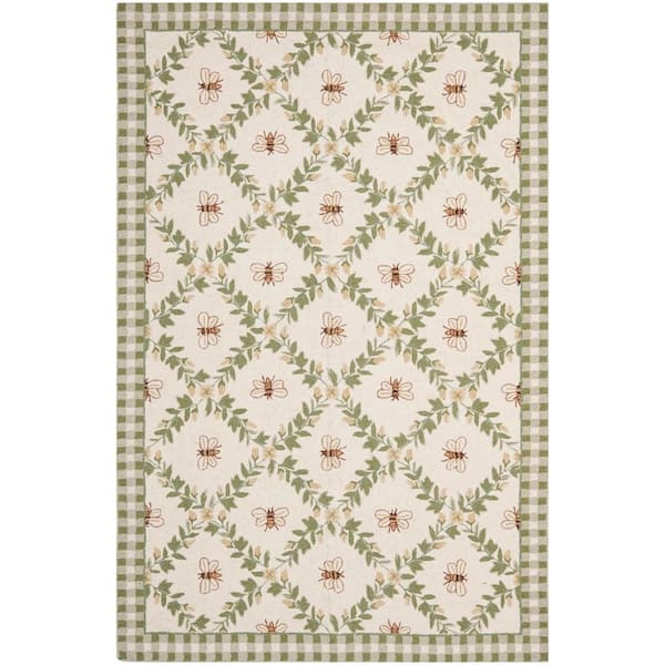 SAFAVIEH Chelsea Ivory/Green 6 ft. x 9 ft. Border Area Rug
