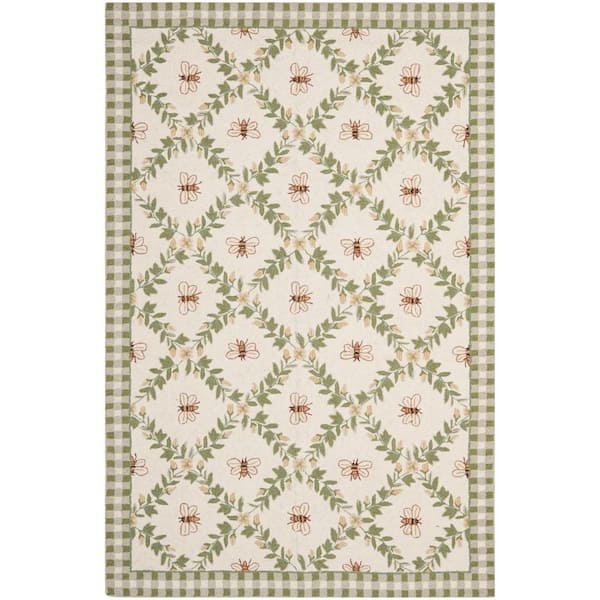 SAFAVIEH Chelsea Ivory/Green 6 ft. x 9 ft. Border Area Rug