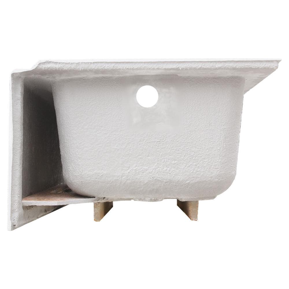 Studio 60'' White Acrylic Alcove Soaking Bathtub
