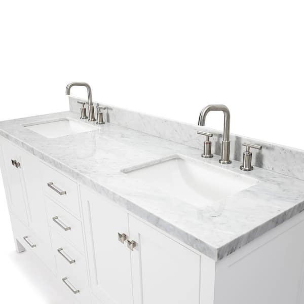 Cambridge 61-73'' W Freestanding Double Bathroom Vanity by Ariel with  Countertop and Sink