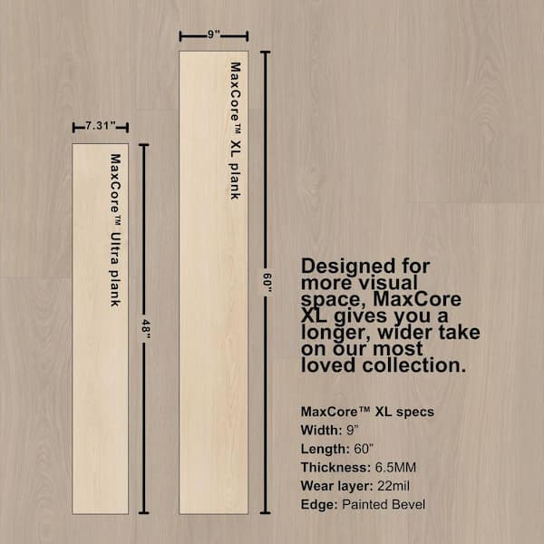 Lucida USA MaxCore XL Beechwood 22 MIL x 9 in. W x 60 in. L
