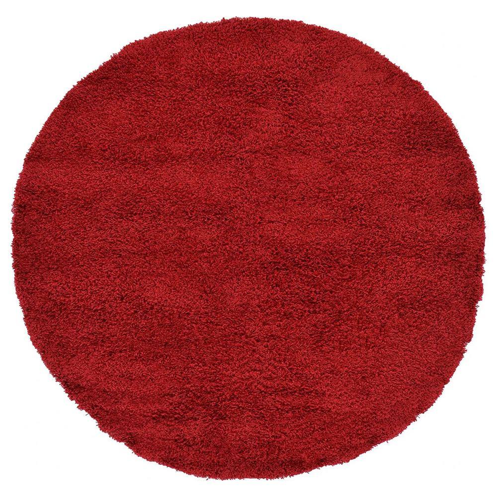Red ​Polypropylene 6 ft. x 6 ft. Solid Color Indoor Round Area Rug
