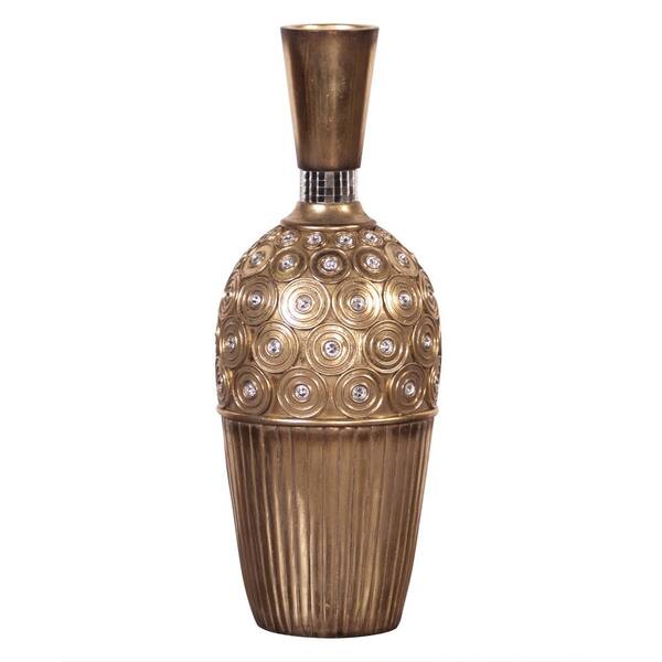 Unbranded Small Gold Gem Studded Decorative Vase