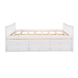 White Full Daybed with Trundle and Drawers