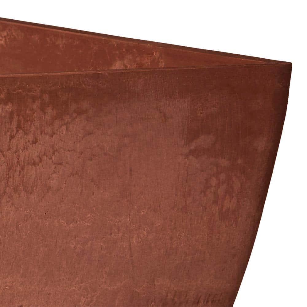 Large Terra Cotta Square Recycled Plastic Outdoor Planter