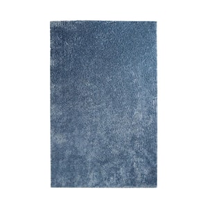 5' X 8' Blue Shag Stain Resistant Area Rug