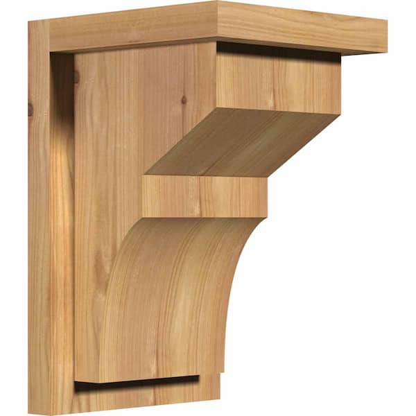 Ekena Millwork 7-1/2 in. x 8 in. x 12 in. Western Red Cedar Monterey Smooth Corbel with Backplate