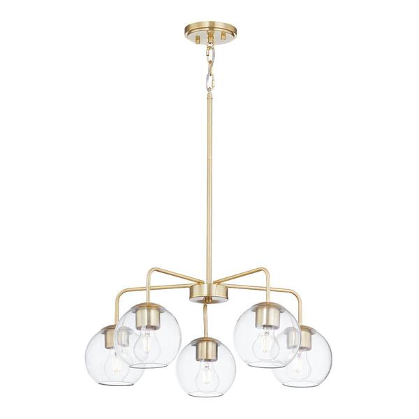 Fifth and Main Lighting Vista Heights 5-Light Aged Brass Chandelier ...