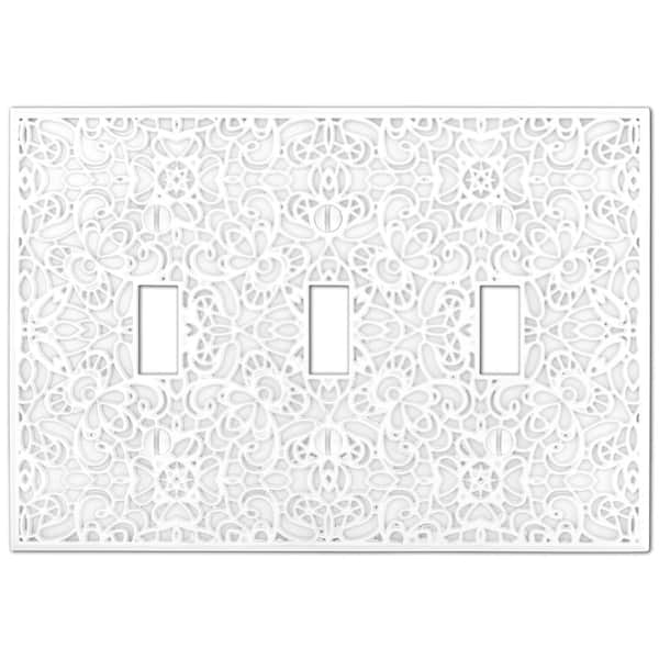 AMERELLE Momfort 3 Gang Toggle Metal Wall Plate - White