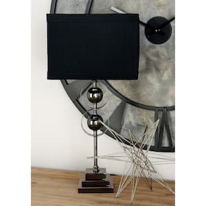 12 in. Black Metal Table Lamp (Set of 2)