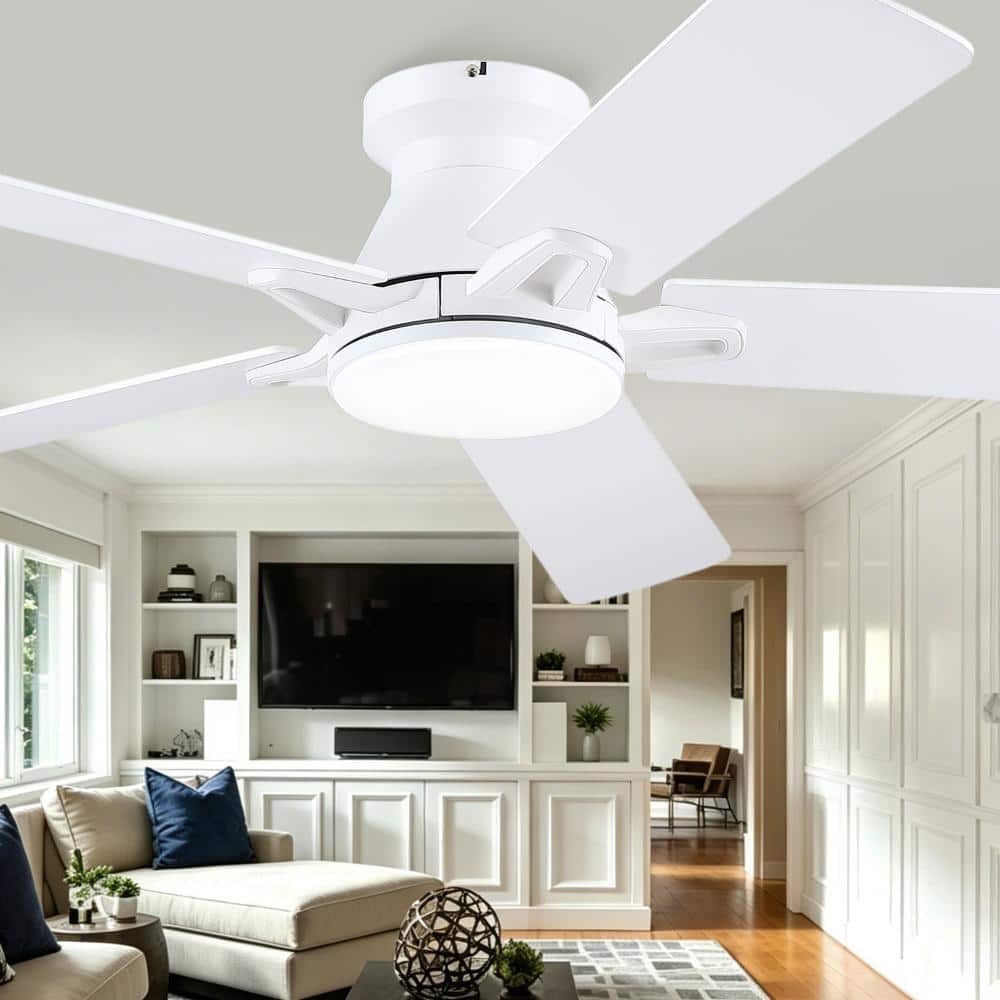 Modern 52-inch White Ceiling Fan with Light and Remote,Quiet DC Motor, Dimmable for Living Room Bedroom. price history on PriceWatchPro