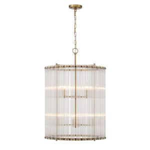 Glasbury 8-Light Gold Chandelier with Clear Glass Shade