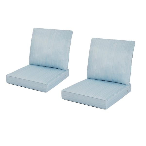 Unbranded Light Blue Water-Resistant 24 x 24 Outdoor Deep Seating Lounge Chair Cushion (Set of 4) (2 Back 2 Seater)