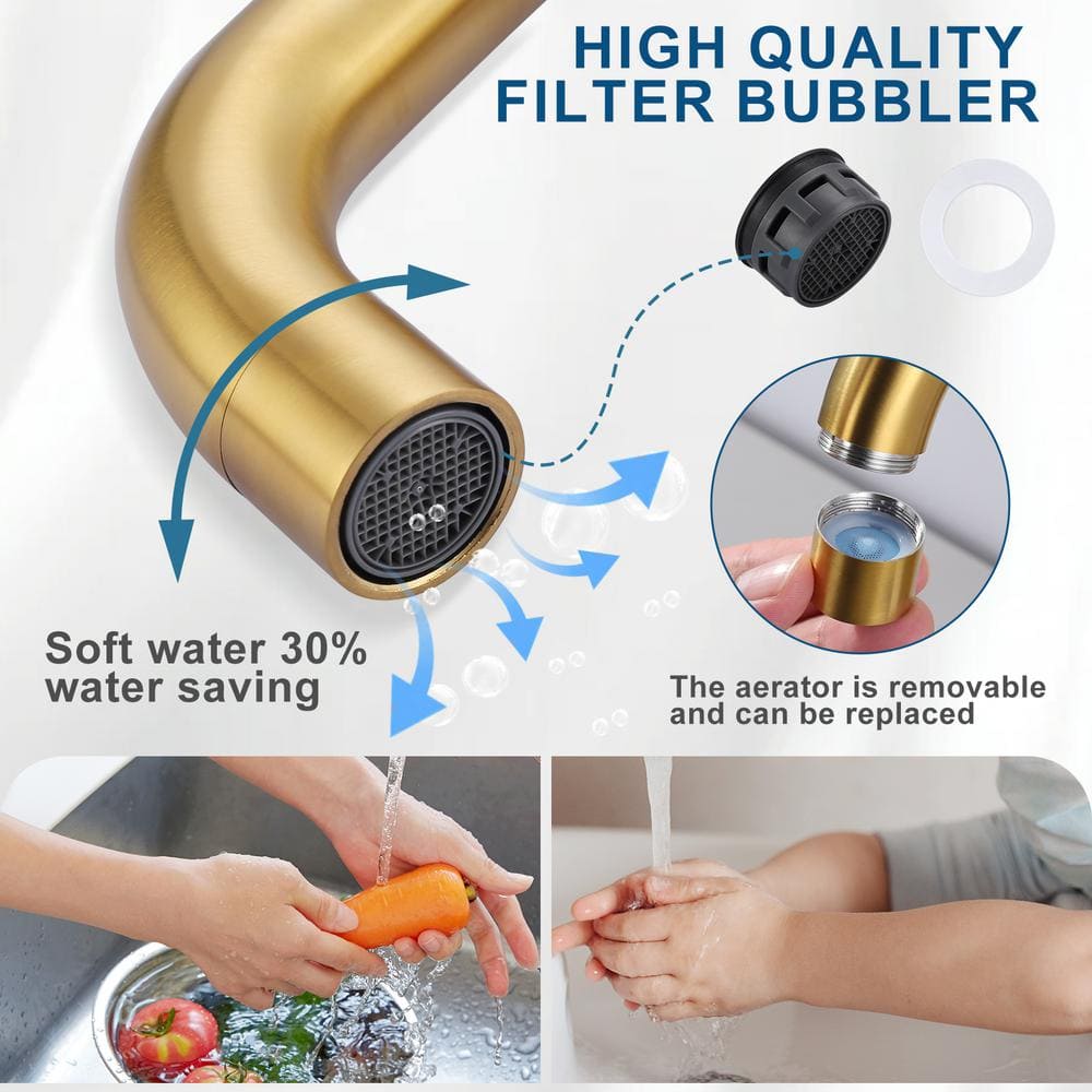 Brushed Gold Stainless Steel Single Handle Bar Faucet