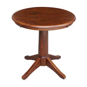 Olivia Espresso 30 in. Round Solid Wood Dining Table