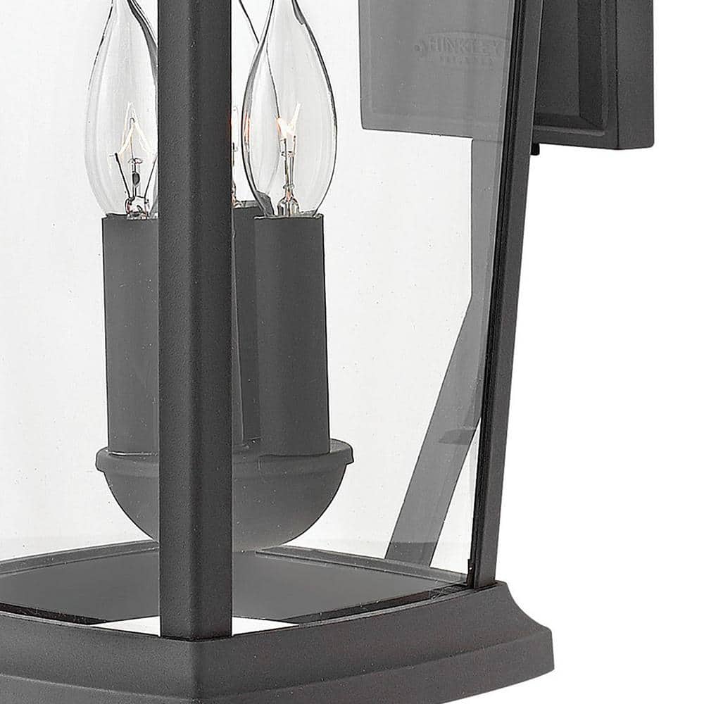 Bromley Museum Black 3-Light Outdoor Wall Lantern with Clear Glass