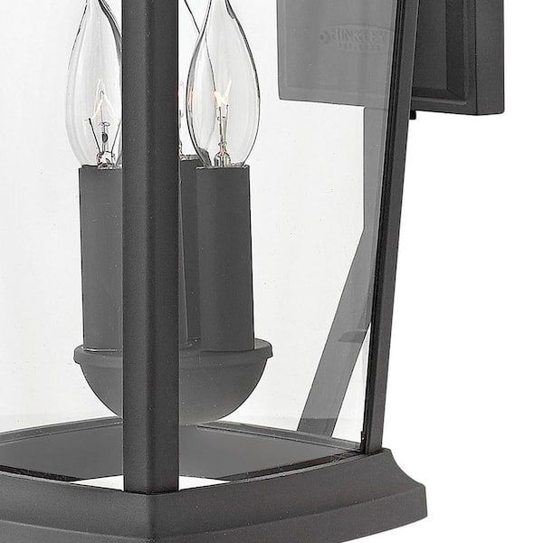 HINKLEY - Bromley 3-Light Museum Black LED Outdoor Wall Lantern Sconce