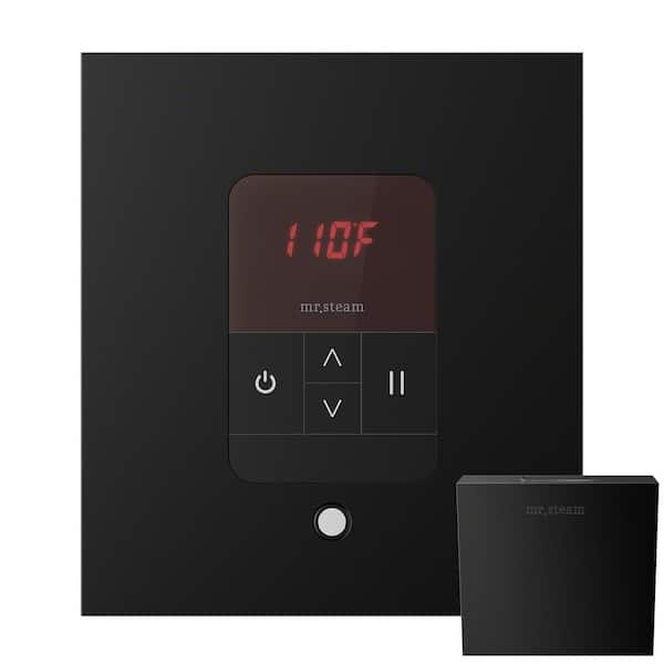 Mr. Steam iTempo Square Steam Shower Control with Polished Chrome Bezel in Matte Black