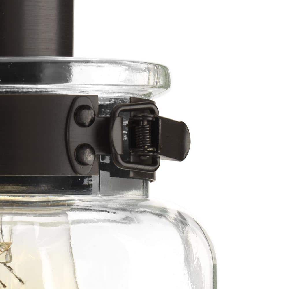 Calhoun Vintage Apothecary Jar Pendant in Antique Bronze with Clear Glass