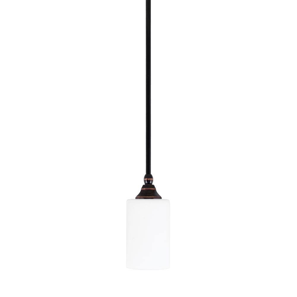 Sparta 100-Watt 1-Light Black Copper Mini Pendant Light with White Muslin G