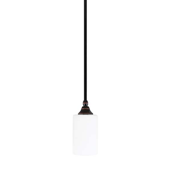 Unbranded Sparta 100-Watt 1-Light Black Copper Mini Pendant Light with White Muslin Glass and Light Bulb Not Included