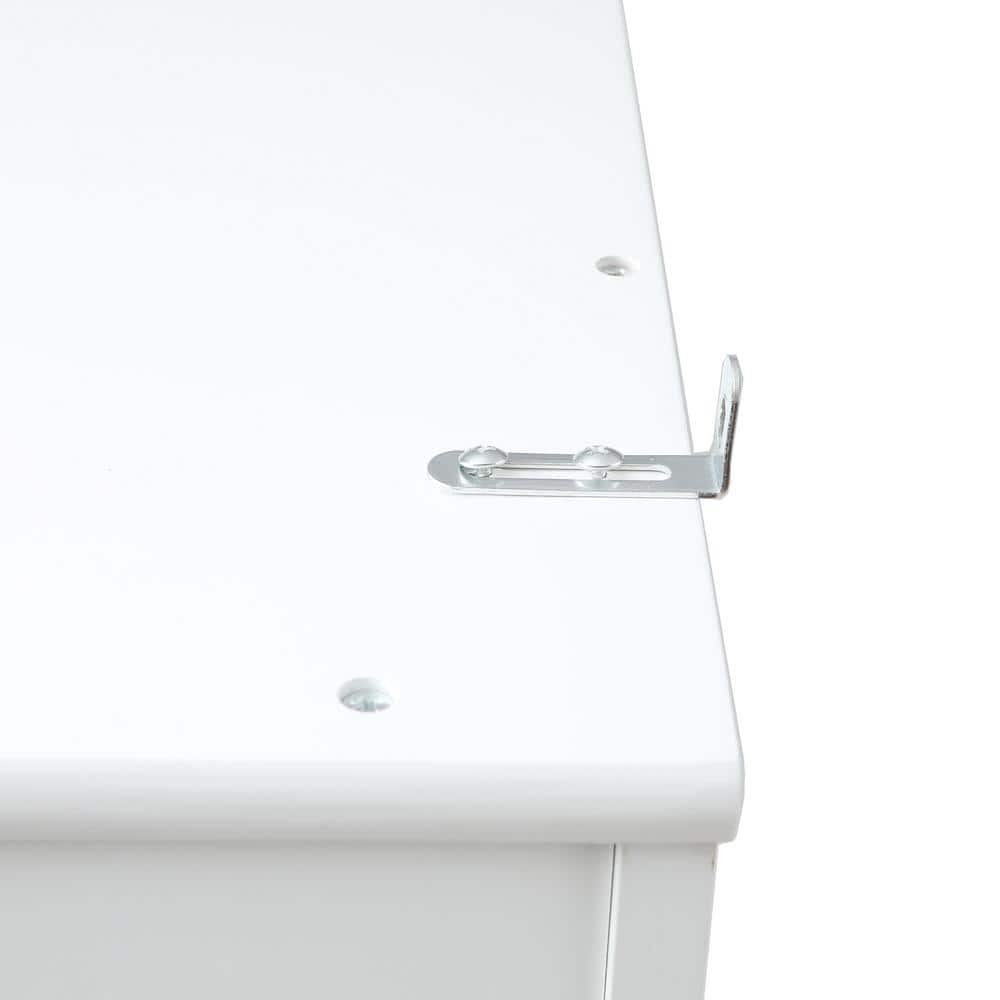 Bright White MDF Hall Tree with Storage Bench and Coat Hooks