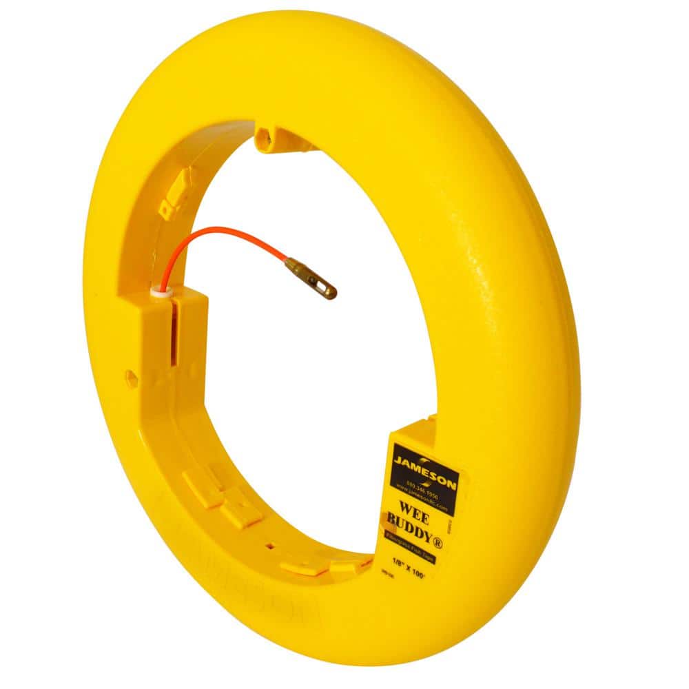 Fish Tape 425 ft. x 1/4 in. Fiberglass Non-Conductive Duct Rodder Wire  Puller with Stand for Wall Electrical Conduit
