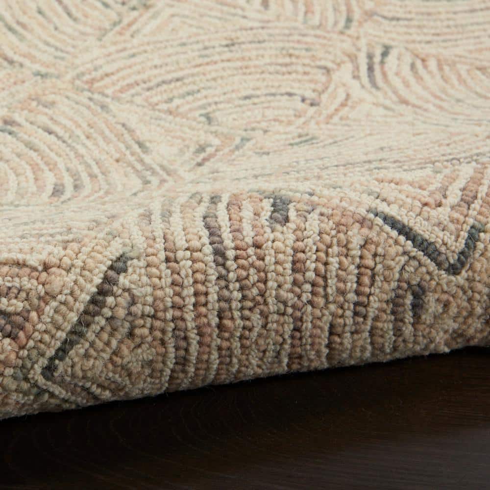 Ivory Multicolor Hand-Tufted Wool Area Rug 5' x 7'