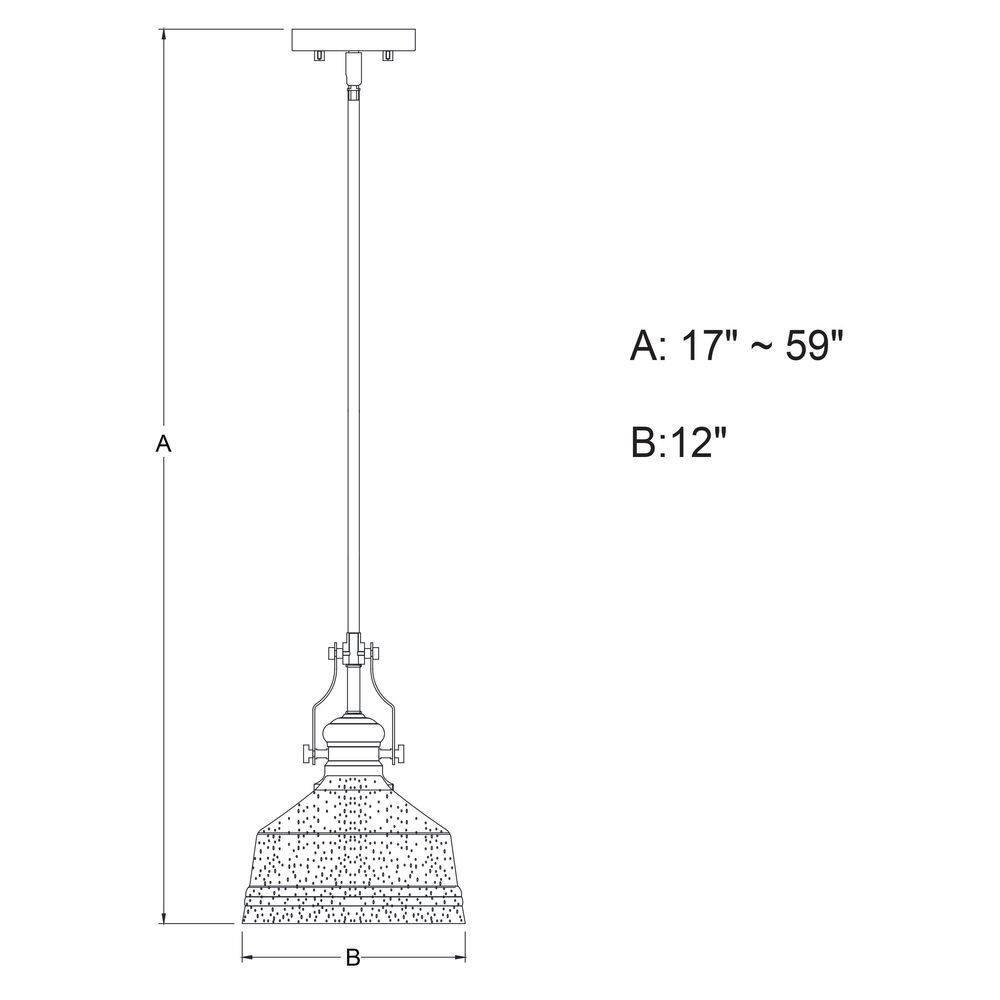 Matte Black 12" Farmhouse Style Pendant Light with Glass