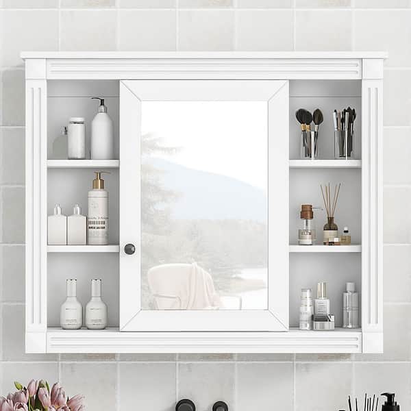 35 in. W x 29 in. H Rectangular MDF Medicine Cabinet with Mirror